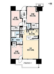 ブランズシティ品川ルネキャナル 3LDKの間取図画像