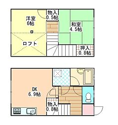 レモンハイツ 1階2DKの間取り