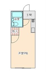 さくらレジデンス 1階ワンルームの間取り