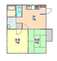 キャッスル 2DKの間取図画像