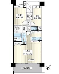 クレストフォルム新浦安グランデッツァ 2LDKの間取図画像