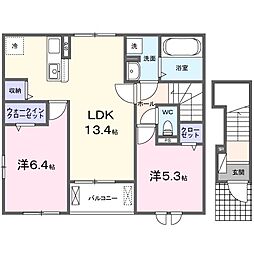 フラン 2LDKの間取図画像