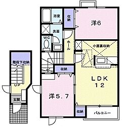 ベル・クレールC 2LDKの間取図画像