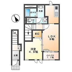 アヴニール 1LDKの間取図画像