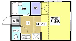 パレス東名3 ワンルームの間取図画像