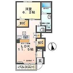 カメリア 1LDKの間取図画像