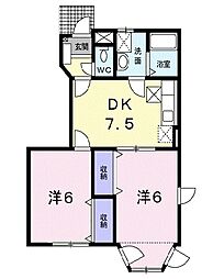 メゾン・サクセス 2DKの間取図画像