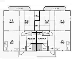ルーエンハイム 2DKの間取図画像