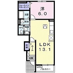 グッドベルA 1LDKの間取図画像