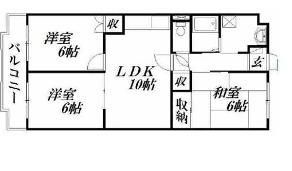 パストラル・ヒル 202｜静岡県浜松市中央区城北２丁目(賃貸マンション3LDK・2階・58.43㎡)の写真 その2