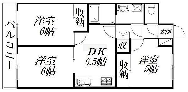 テスコム西伊場 北203｜静岡県浜松市中央区西伊場町(賃貸マンション3DK・2階・53.46㎡)の写真 その2