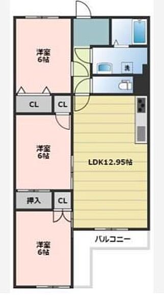 シャトーインTOKAI 202｜静岡県浜松市中央区上浅田１丁目(賃貸マンション3LDK・2階・66.15㎡)の写真 その2