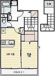 LOTUS中野町 2階1LDKの間取り