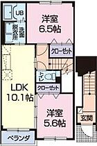 ニューアーバンA 201 ｜ 静岡県袋井市愛野南２丁目10-1（賃貸アパート2LDK・2階・53.74㎡） その2