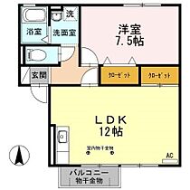 セジュールハヤシ 201 ｜ 静岡県磐田市池田1117-1（賃貸アパート1LDK・2階・48.57㎡） その2