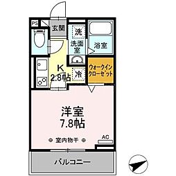 モンレーヴ住吉 3階1Kの間取り