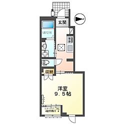 プラムガーデン 1Kの間取図画像
