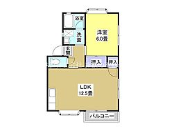 EXCEL.とあB 1LDKの間取図画像