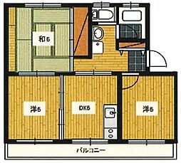 エステート2 3DKの間取図画像