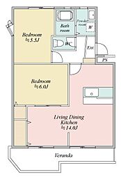MSタウン3 2LDKの間取図画像