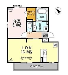 ラクラシオン 1LDKの間取図画像