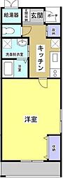 まきの木館うたり 1Kの間取図画像