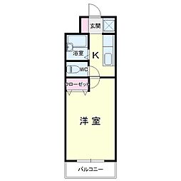 ラルフローレ2 1Kの間取図画像