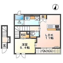 エルシオン 1LDKの間取図画像
