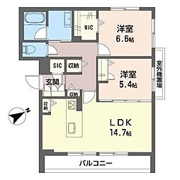 bleuciel 2LDKの間取図画像