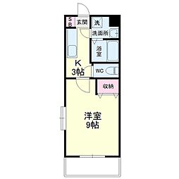ブランシェ 1Kの間取図画像