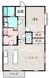 エヴァ・グリーン 1SLDKの間取図画像