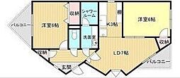 エヴァ・グリーン 2LDKの間取図画像