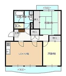 パレス和合 2LDKの間取図画像