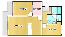 サンテラス大村1 2SLDKの間取図画像