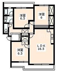 クレッセント佐鳴台 3LDKの間取図画像