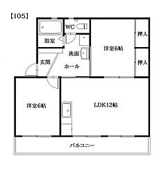 パークハイツ 2LDKの間取図画像