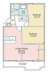 MSタウン3 2LDKの間取図画像