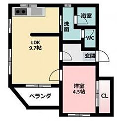ベルガーデン 1LDKの間取図画像