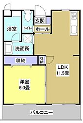 シャトレ八番館 1LDKの間取図画像