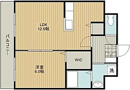 田畑ハイツそれいゆ3 1LDKの間取図画像