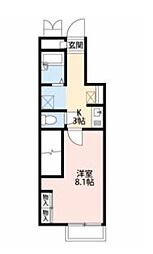 ホーク2 1Kの間取図画像