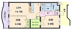 シャルマン2 2LDKの間取図画像
