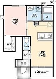 LOTUS杉谷南 1LDKの間取図画像