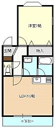コープE 1LDKの間取図画像