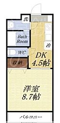 エトワール2 1DKの間取図画像