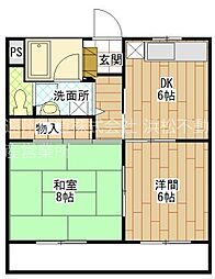 マンハイム伊藤2 2DKの間取図画像