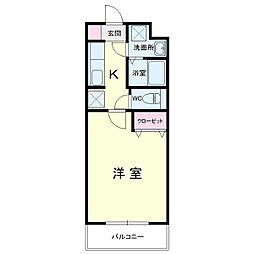 Cynthia山下 1Kの間取図画像