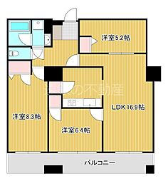 D'グラフォート浜松D'sTower 3LDKの間取図画像