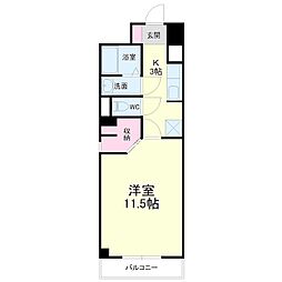 モンレーヴ葵東 1Kの間取図画像