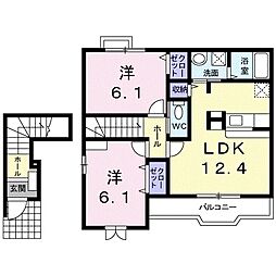 グランツ・シャトレ 2LDKの間取図画像